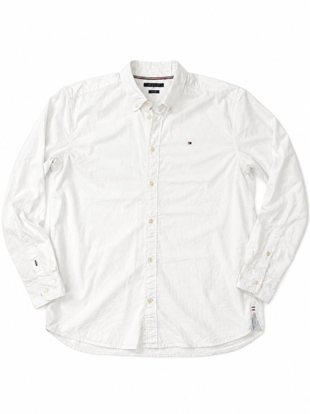 Tommy Hilfiger White Button Down Shirt Mens Regular Fit Stretch Cotton XL